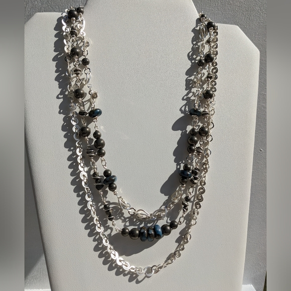 ✨sold✨ Pyrite Abundance Crystals Silver Necklace Artisan Impression Jasper - Picture 14 of 15